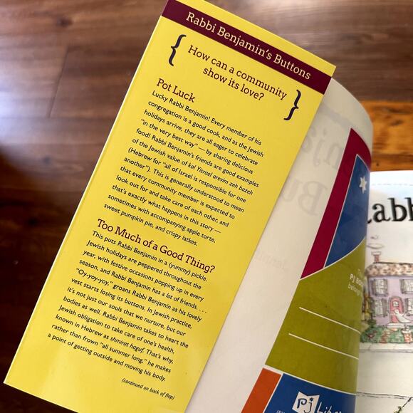 PJ Library Rabbi Benjamin's Buttons Jewish Paperback Book - Picture 2 of 10